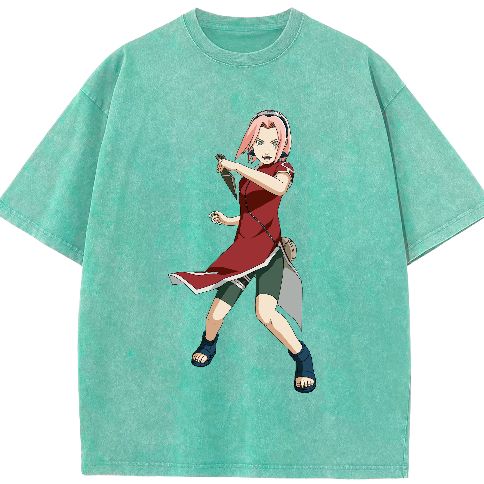 （画像用） NARUTO -ナルト- 春野サクラ Haruno Sakura 綿100% ヴィンテージ風 半袖Tシャツ（フロントプリント）